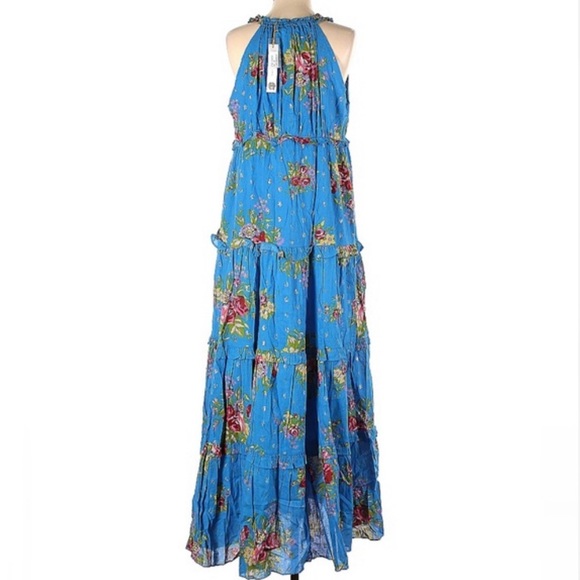NWT Anthro House Of Harlow 1960 Helena Floral Halter Maxi Dress Blue Size XS - Picture 2 of 14